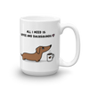Coffee and Dachshund Mug - Brown
