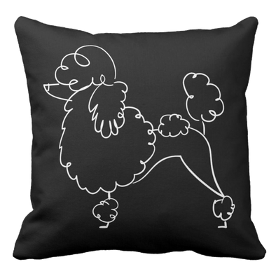 Poodle Doodle Pillow - Black