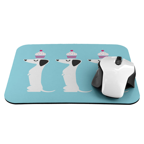 Cupcake Doxies Mousepad - Blue