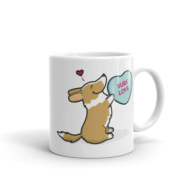 Intl - Cardigan Corgi Candy Heart Mug - Red
