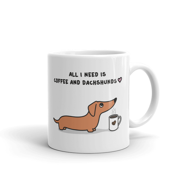 Coffee and Dachshund Mug - Red