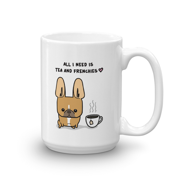 Tea and Frenchies Mug - Red Fawn Pied