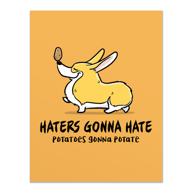 Haters Potaters Corgi Card