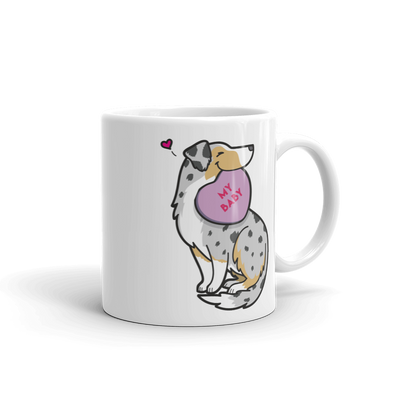 Intl - Aussie Candy Heart Mug - Tan Point Blue Merle with Tail