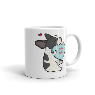 Intl - Frenchie Candy Heart Mug - Black Pied