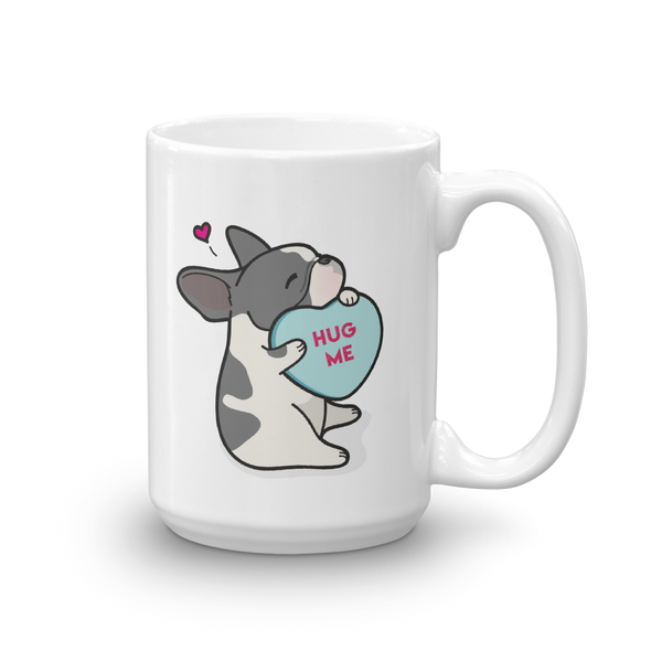 Intl - Frenchie Candy Heart Mug - Blue Pied