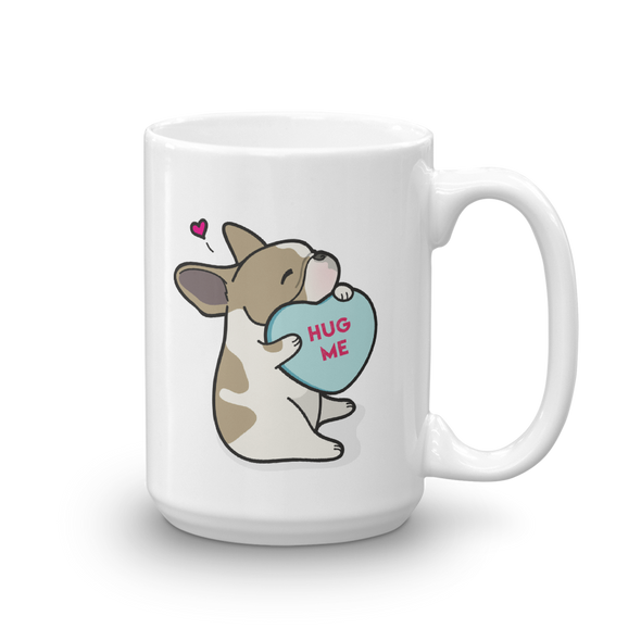 Intl - Frenchie Candy Heart Mug - Fawn Pied