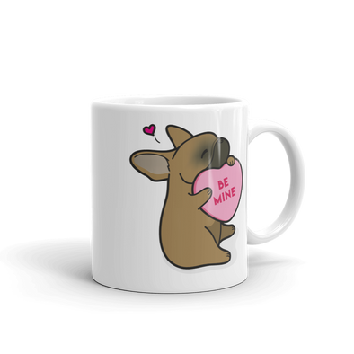 Intl - Frenchie Candy Heart Mug - Red Fawn