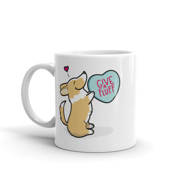 Intl - Corgi Candy Heart Mug - Red and White with Tail