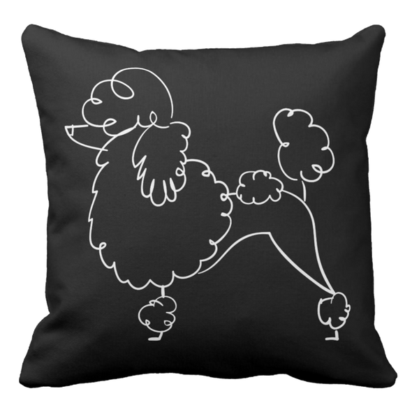 Poodle Doodle Pillow - Black